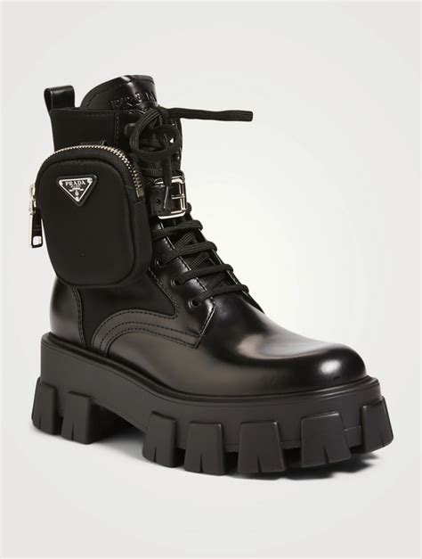 prada boots black men|Prada black boots with pouch.